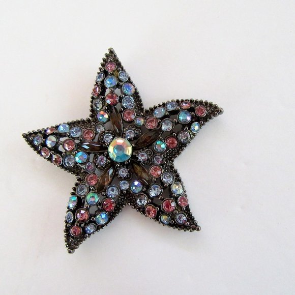 Large rhinestone starfish statement brooch - WOW! - Picture 6 of 7